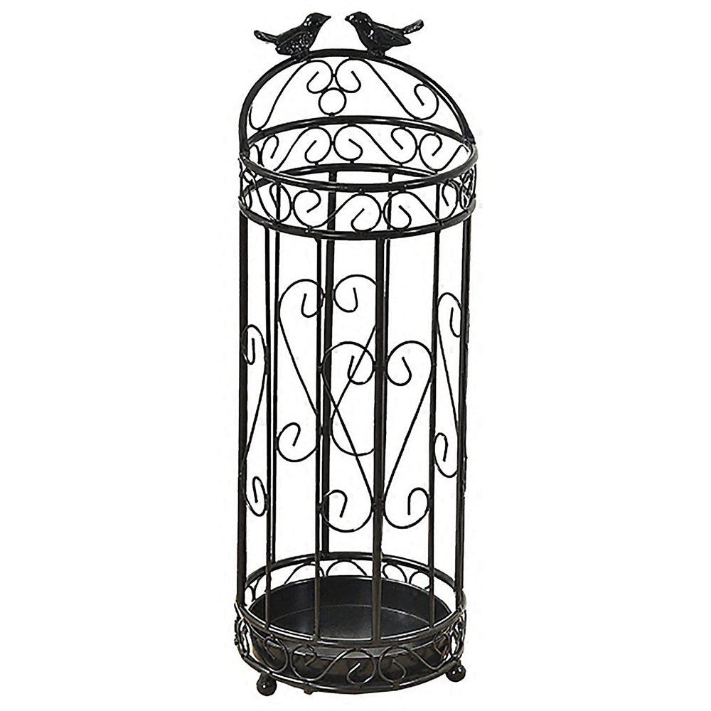 LPRR Umbrella Stand Black Hollow-Out Umbrellas Stand Holder, Freestanding Umbrella Organizer for Family Indoor Entryway, Umbrella Rack with Bird Design