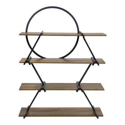Furniture of America Burks Industrial Metal 4-Layer Bookcase in Matte Black