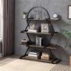 Furniture of America Burks Industrial Metal 4-Layer Bookcase in Matte Black view 2