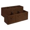 Amazon Basics Collapsible Fabric Storage Bins with Handles, Cube Organizer for Home Organization, 13" x 13" x 13", Brown, 6-Pack view 1