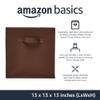 Amazon Basics Collapsible Fabric Storage Bins with Handles, Cube Organizer for Home Organization, 13" x 13" x 13", Brown, 6-Pack view 2