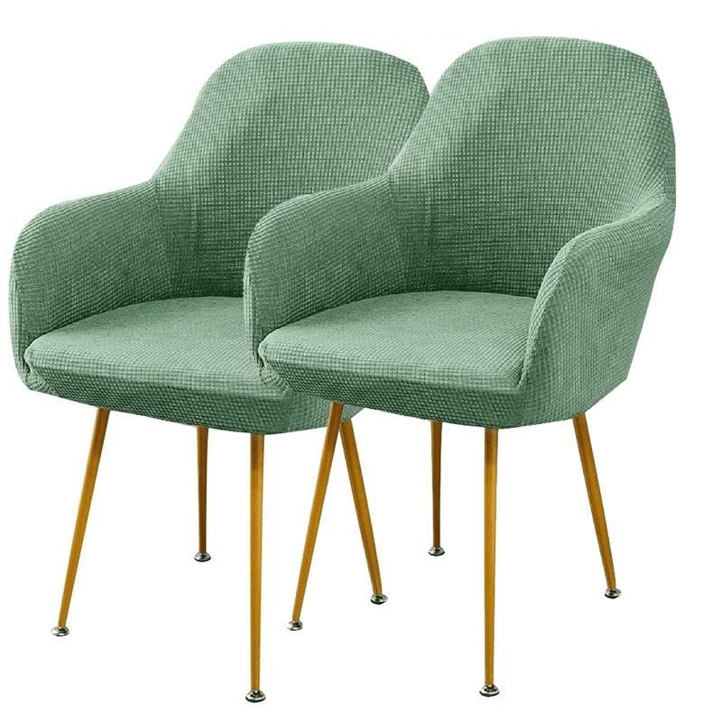 ZZDXW Accent Covers for Office Living Room Curved Back Dining Chair Slipcover Set of 2 Mid-Century Modern Swivel Armrest Counter Height Bar Stools Covers Wing Back Chair Protector