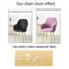 ZZDXW Accent Covers for Office Living Room Curved Back Dining Chair Slipcover Set of 2 Mid-Century Modern Swivel Armrest Counter Height Bar Stools Covers Wing Back Chair Protector view 4