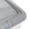 Amazon Basics Plastic Storage Containers with Secure Latching Lids, Stackable Organization Bins, Clear/Grey, 32 Quart, Set of 6 view 4