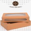 qiqee 50Packs Auto-pop up Kraft Cookie Boxes for Gift Giving 8x5.3x2 inch Brown Treat Box with Window One Second Folding Bakery Box for Donuts Candies and Biscuit view 4