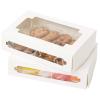 qiqee 50Packs Auto-pop Cookie Boxes for Gift Giving 8x5.3x2 inch White One Second Folding Treat Box with Window Bakery Box for Donuts Candies and Biscuit view 1