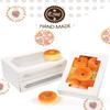qiqee 50Packs Auto-pop Cookie Boxes for Gift Giving 8x5.3x2 inch White One Second Folding Treat Box with Window Bakery Box for Donuts Candies and Biscuit view 2