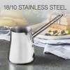 Crystalia Turkish Coffee Pot 18/10 Stainless Steel, Stove Top Tea Maker, Milk Warmer, Greek Arabic Coffee Cezve Briki, 15 oz (Silver, Small) view 2
