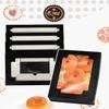 qiqee 36Packs Auto-pop Black Cookie Boxes for Gift Giving 8x5.3x2 inch Black One Second Fold Bakery Box with Window Treat Box for Donuts Candies and Biscuit view 3