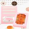 qiqee 36Packs Auto-pop Pink Cookie Boxes for Gift Giving 8x5.3x2 inch One Second Folding Pink Bakery Box with Window Treat Box for Donuts Candies and Biscuit view 3