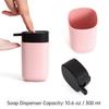 Bathroom Accessories Set of 6 Complete, Toothbrush Holder, Soap Dispenser, Garbage Trash Can, Soap Dish, Toothbrush Cup and Toilet Brush Holder, Pink view 2