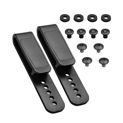 HolsterBuilder J Clip for Holsters Tuckable Grip Hook with 5 Pre-Drilled Holes Fits 1.5" & 1.75" Belts Tactical Clip with Hardware for IWB OWB Leather, Hybrid Holster Making Made in USA