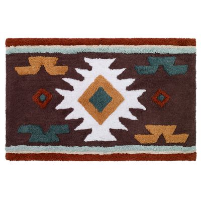 Avanti Linens - Bath Mat, Cotton Bath Rug, Aztec Inspried Bathroom Decor (Navajo Dance Collection, 20" x 30")