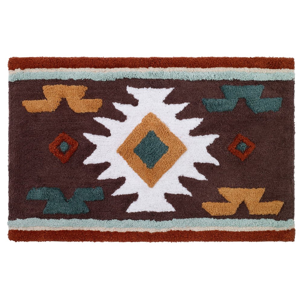 Avanti Linens - Bath Mat, Cotton Bath Rug, Aztec Inspried Bathroom Decor (Navajo Dance Collection, 20" x 30")
