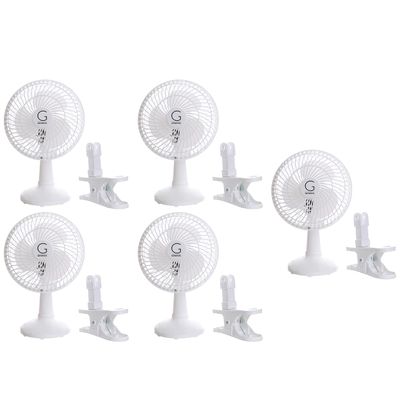Genesis 6-Inch Clip Convertible Table-Top & Clip Fan Two Quiet Speeds - Ideal For The Home, Office, Dorm, More White (A1CLIPFANWHITE)