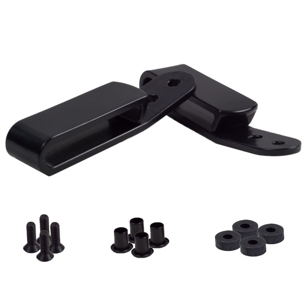 HolsterBuilder J-Clip for IWB Holsters - Belt Clip with 2 Pre-Drilled Holes, Universal Sheath Grip Hook for Discreet Concealment, Holsters, and Accessories - Black