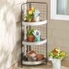 The Lakeside Collection 3-Tier Metal Corner Shelves - Gray view 1