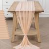 12Pack 10ft Chiffon Table Runner 29x120 Inch Sheer Romantic Table Runner for Wedding Birthday Party Bridal Shower Outdoor Decoration-Peach view 1