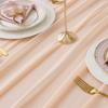 12Pack 10ft Chiffon Table Runner 29x120 Inch Sheer Romantic Table Runner for Wedding Birthday Party Bridal Shower Outdoor Decoration-Peach view 4