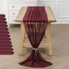 12Pack 10ft Christmas Chiffon Table Runner 29x120 Inch Sheer Romantic Table Runner for Wedding Birthday Party Bridal Shower Outdoor Decoration -Burgundy view 1