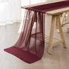 12Pack 10ft Christmas Chiffon Table Runner 29x120 Inch Sheer Romantic Table Runner for Wedding Birthday Party Bridal Shower Outdoor Decoration -Burgundy view 2