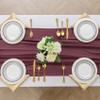 12Pack 10ft Christmas Chiffon Table Runner 29x120 Inch Sheer Romantic Table Runner for Wedding Birthday Party Bridal Shower Outdoor Decoration -Burgundy view 3