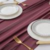 12Pack 10ft Christmas Chiffon Table Runner 29x120 Inch Sheer Romantic Table Runner for Wedding Birthday Party Bridal Shower Outdoor Decoration -Burgundy view 4