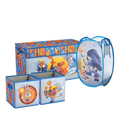 Space Jam Room Storage Set, 2 Pack Cubes,Trunk and Pop Up Hamper