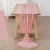 12Pack 10ft Chiffon Table Runner 29x120 Inch Sheer Romantic Table Runner for Wedding Birthday Party Bridal Shower Outdoor Decoration-Light Pink view 1