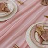 12Pack 10ft Chiffon Table Runner 29x120 Inch Sheer Romantic Table Runner for Wedding Birthday Party Bridal Shower Outdoor Decoration-Light Pink view 4