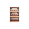 3 packs Storage Bins Side Opening, Stackable Lid Collapsible, Foldable, Easy Tidy Up with Storage Box, Ideal for Home & Office Organization Storage Cube (Medium, Orange) - Best Home Fashion view 1