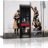 BOHU ARTS Banksy Wall Art Spy Booth Banksy Graffiti Street Canvas Art Framed Painting for Bedroom Livingroom Office Ready to Hang view 1