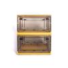 Best Home Fashion 2 packs LARGE Storage Bins Side Opening, Stackable Lid Collapsible, Foldable, Easy Tidy Up with Storage Box, Ideal for Home & Office Organization Storage Cube (Large, Yellow) view 1