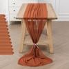 12Pack 10ft Chiffon Table Runner 29x120 Inch Sheer Romantic Table Runner for Wedding Birthday Party Bridal Shower Outdoor Decoration-Rust view 1