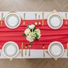 12Pack 10ft Christmas Chiffon Table Runner 29x120 Inch Sheer Romantic Table Runner for Wedding Birthday Party Bridal Shower Outdoor Decoration-Red view 3