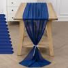 12Pack 10ft Chiffon Table Runner 29x120 Inch Sheer Romantic Table Runner for Wedding Birthday Party Bridal Shower Outdoor Decoration-Royal Blue view 1