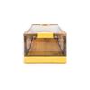 Best Home Fashion 3 packs Storage Bins Side Opening, Stackable Lid Collapsible, Foldable, Easy Tidy Up with Storage Box, Ideal for Home & Office Organization Storage Cube (Medium, Yellow) view 3