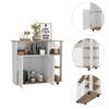 DEPOT E-SHOP Kitchen Cart 35" H, 4 Open Shelves, Double Door Cabinet, 4 Casters - Light Oak/White view 2