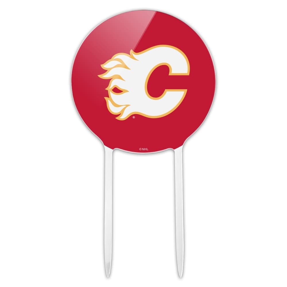 Acrylic Calgary Flames Logo Cake Topper Party Decoration for Wedding Anniversary Birthday Graduation