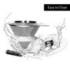 LHS Pour Over Coffee Dripper Reusable Coffee Filter Paperless Coffee Filter Stainless Steel Pour Over Coffee Maker Cone Coffee Dripper for 1-2 Cup,Silver view 4