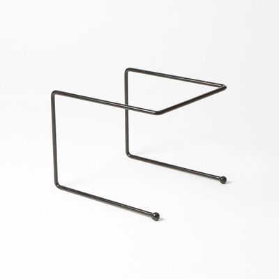 12" Square Pizza Stand - 7"H, Rubberized Steel, Black