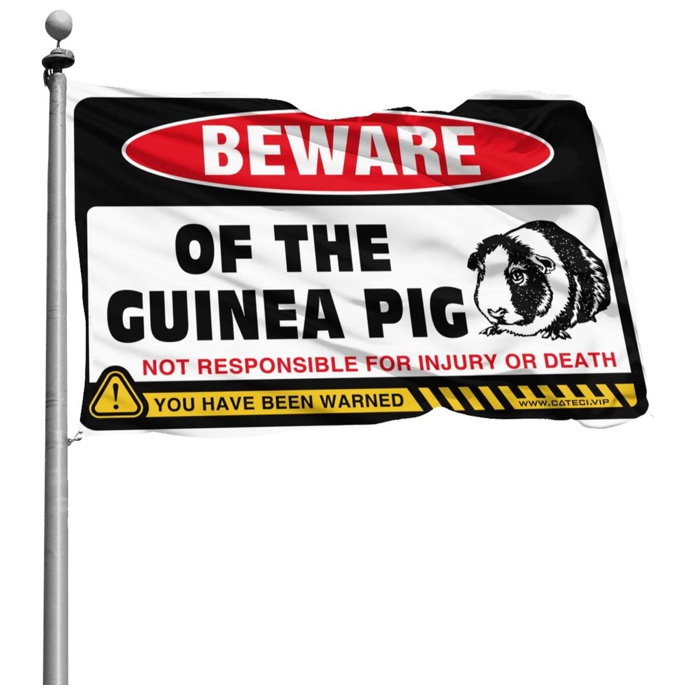 Abipuir Frat Flags Beware of Guinea Pig Flag Banners For Room (Size : 120X180CM)