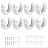 Suiwotin 8 Packs Stainless Steel Closet Rod End Supports 1-1/3 Inch Wardrobe Bracket Heavy Duty Closet Pole Sockets Flange Rod Holder, U-Shaped with Screws, White view 1
