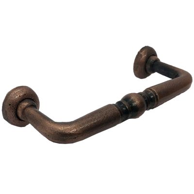 Antique Hardware Depot - 4.5"- PITTED COLONIAL PRIMITIVE style handle in a Vintage Style Dcor, use as Barn Door, Gate, Drawer and Cabinet pull, classic iron Country Farmhouse pulls Copper color-BB602