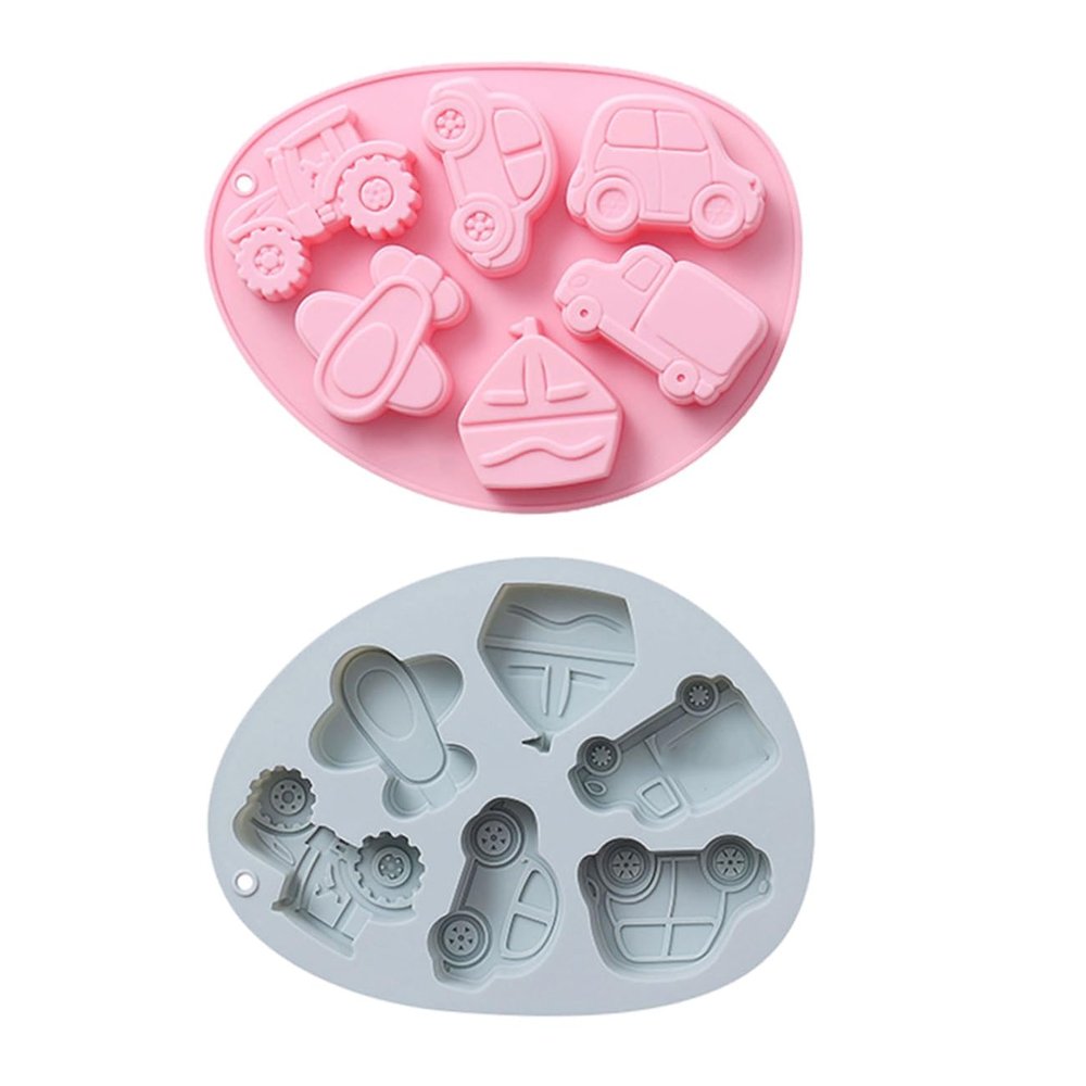 2pcs Silicone Baking Mold Vehicle Chocolate Mold Candy Mold Baking Molds Silicone Transport Mold Silicone Cookie Molds Silicone Molds Cake Molds Mold for Bakery Silicone Cake Mold