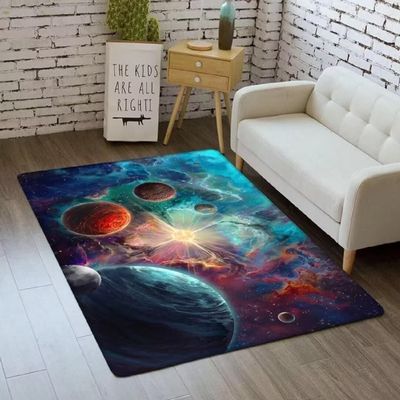 ZSSZO Extra Large Starry Sky Area Rugs for Boys Bedroom Playmat Outer Space Planet Nebula Throw Rug Washable Living Dining Room Floor Mats,6'9'