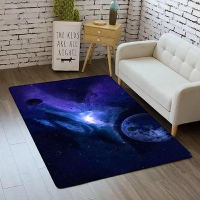 ZSSZO Universe Theme Large Area Rug for Living Dining Room 3D Universe Galaxy Throw Rugs Washable Planet Print Floor Mats for Kids Bedroom Play Room,6'9'