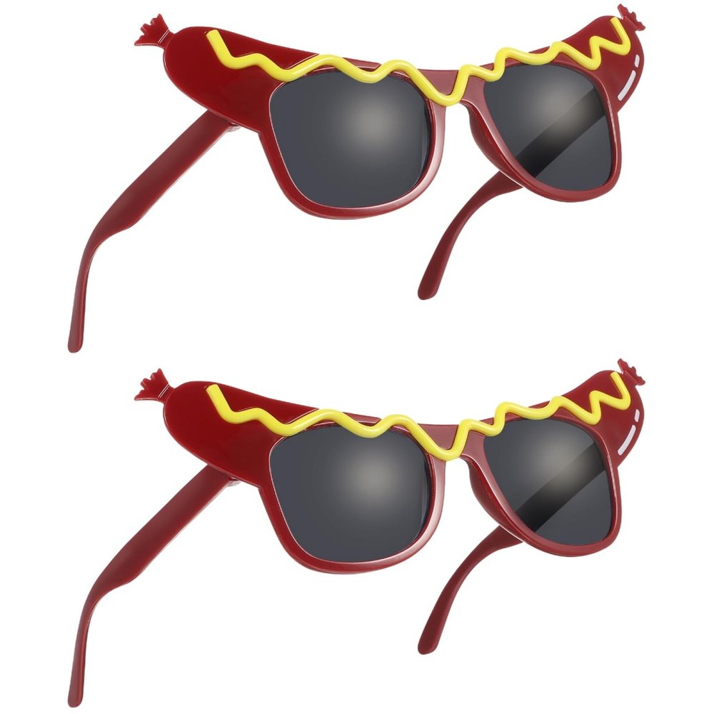 Gatuida 2 Pcs Funny Dance Party Makeup Glasses Hot Dog Eyeglasses for Masquerade Party Glasses for Summer Party Luau Party Decorations