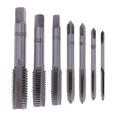 ASDUU 7Pcs M3-M12 HSS Hand Threading Tap Set Taper Screw Cutting Tools Kit Fast Tapping Cutter for Wood, Plastic, Aluminum Drill Bit