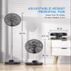 FARADAY Oscillating Standing Fan 12 Foldable Portable Quiet Floor Fan 12000mAh Rechargeable Pedestal Fan with Remote, Timer Setting, Height Adjustable Foldaway Fan for Bedroom Home Office, 6 Speed view 4